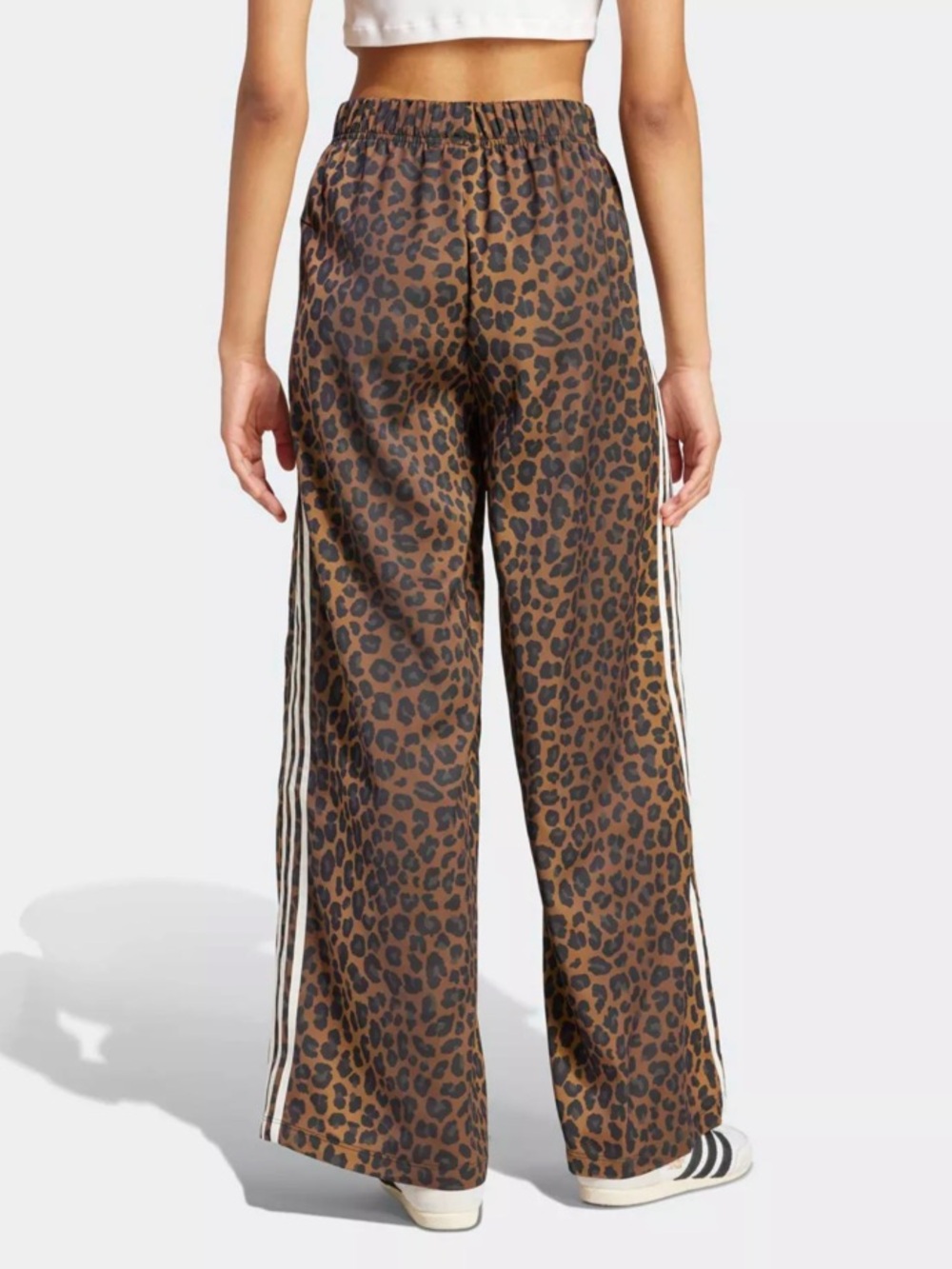adidas Originals Women's Wide Leg Satin Animal Print Joggers - Picture 4 of 6